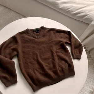 SOLD - Vintage Daniel Bishop 100% 2-Ply Cashmere V-Neck Sweater in size Youth XL